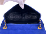 Chanel 1986 Vintage Royal Blue Suede Timeless Crossbody Flap Bag E6H