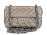 Chanel Pewter-Gold Textured Patent Rectangular Mini Flap Bag RHW ND9