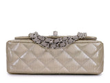 Chanel Pewter-Gold Textured Patent Rectangular Mini Flap Bag RHW ND9
