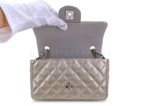 Chanel Pewter-Gold Textured Patent Rectangular Mini Flap Bag RHW ND9