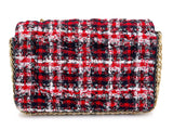 Pristine Chanel Jeweled Pearl Tweed Multicolor Rectangular Mini Flap Bag GHW 08X