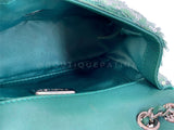 Rare Chanel Mermaid Green Sequins Mini Flap Bag Etched CC SHW KMD