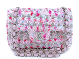 Chanel Rainbow Boucle Tweed Rectangular Mini Flap Bag SHW TBJ