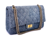 Chanel 2012 Blue Denim 2.55 Reissue 227 Flap Bag GHW 706
