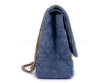 Chanel 2012 Blue Denim 2.55 Reissue 227 Flap Bag GHW 706