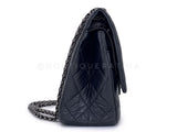 Chanel Pristine 2009 Black Medium 226 2.55 Reissue Classic Double Flap Bag RHW 1IJ