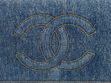 Chanel 1997 Vintage Blue Denim Timeless WOC Flap Bag 24k GHW Q3G