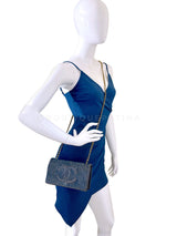 Chanel 1997 Vintage Blue Denim Timeless WOC Flap Bag 24k GHW Q3G