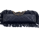 Chanel 14A Paris Dallas Fringe Tassels Black Flap Bag GHW G7H