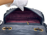 Chanel 14A Paris Dallas Fringe Tassels Black Flap Bag GHW G7H