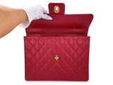 Chanel 1994 Vintage Red Caviar Briefcase Tote Bag 24k GHW I0A