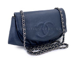 Chanel 2011 Vintage Navy Blue Caviar Half Moon WOC Wallet on Chain Bag SHW 2YK
