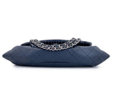 Chanel 2011 Vintage Navy Blue Caviar Half Moon WOC Wallet on Chain Bag SHW 2YK
