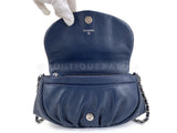 Chanel 2011 Vintage Navy Blue Caviar Half Moon WOC Wallet on Chain Bag SHW 2YK