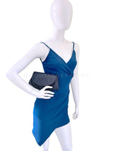 Chanel 2011 Vintage Navy Blue Caviar Half Moon WOC Wallet on Chain Bag SHW 2YK