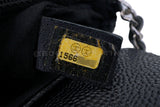 Chanel Black Caviar Half Moon Wallet on Chain WOC Bag SHW F2A