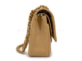 Chanel 2003 Vintage "Speckled" Caramel Beige Caviar Medium Classic Double Flap Bag 24k GHW 85Q