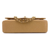Chanel 2003 Vintage "Speckled" Caramel Beige Caviar Medium Classic Double Flap Bag 24k GHW 85Q
