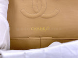 Chanel 2003 Vintage "Speckled" Caramel Beige Caviar Medium Classic Double Flap Bag 24k GHW 85Q