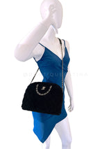 Chanel Coco Shopping with Chain Large Black Shearling Handle Bag 24k GHW LPI