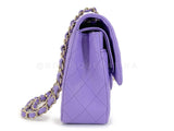 Chanel 2020 Lilac Lavender Violet Medium Caviar Classic Double Flap Bag GHW 8TX
