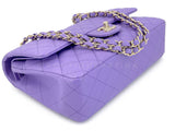 Chanel 2020 Lilac Lavender Violet Medium Caviar Classic Double Flap Bag GHW 8TX