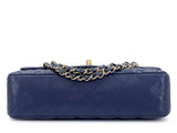 Chanel 20C Dark Navy Blue Medium Caviar Classic Double Flap Bag GHW KE2