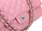 Chanel 2004 Sakura Pink Caviar Medium Classic Double Flap Bag SHW  7ZW