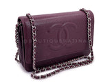 Chanel Burgundy Caviar Timeless Wallet on Chain WOC Flap Bag SHW 6C7