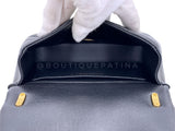 Chanel 24P Pearl Chain Square Mini Flap Bag GHW Black 9YV