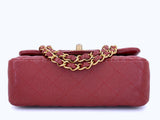 Chanel 2018 Iridescent Burgundy Red Caviar Rectangular Mini Flap Bag GHW D93