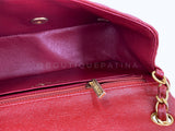 Chanel 2018 Iridescent Burgundy Red Caviar Rectangular Mini Flap Bag GHW D93
