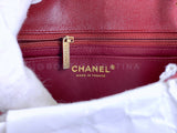 Chanel 2018 Iridescent Burgundy Red Caviar Rectangular Mini Flap Bag GHW D93