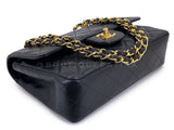 Chanel 1997 Vintage Black Caviar Small Classic Double Flap Bag 24k GHW  9TI
