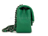 Chanel 16C Green Caviar Mini Rectangular Flap Bag RHW XKK