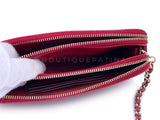 Chanel 2017 Red Fantasy Pearl Double Zip Clutch on Chain Crossbody Bag