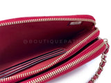 Chanel 2017 Red Fantasy Pearl Double Zip Clutch on Chain Crossbody Bag