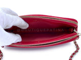 Chanel 2017 Red Fantasy Pearl Double Zip Clutch on Chain Crossbody Bag