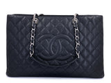 Chanel 2011 Black Caviar XL GST Grand Shopper Shopping Tote Bag SHW     2VM