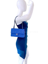 Chanel 16C Blue Roi Cobalt Caviar Medium Classic Double Flap Bag RHW CAD