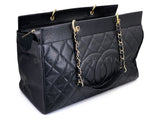 Chanel 2003 Vintage Black Caviar Supermodel Weekender XXL GST Travel Tote Bag 501