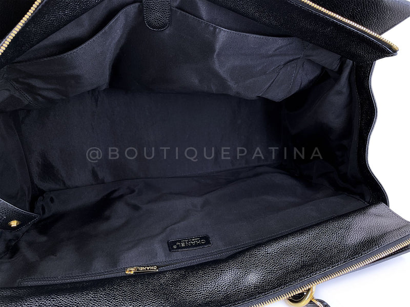 Chanel 2003 Vintage Black Caviar Supermodel Weekender XXL GST