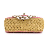 Chanel 24C Venice Beach Raffia Straw Pink Mini Flap Bag GHW SPU