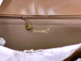 Chanel 1994 Vintage Taupe Beige Caviar Chevron Maxi "Jumbo XL" Classic Flap Bag 24k GHW     KM5