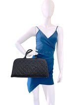 Chanel 2003 Vintage Black Caviar XL Large Bowler Duffle Bag WKJ
