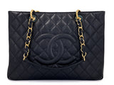 Pristine Chanel Black Caviar Grand Shopper Tote GST Bag GHW  SXC