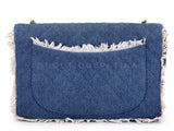 Rare Chanel 1994 Blue Denim Vintage Maxi Classic Crossbody Flap Bag 24k GHW WS7