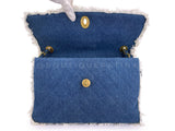 Rare Chanel 1994 Blue Denim Vintage Maxi Classic Crossbody Flap Bag 24k GHW WS7