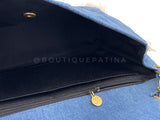 Rare Chanel 1994 Blue Denim Vintage Maxi Classic Crossbody Flap Bag 24k GHW WS7
