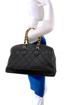 Chanel 92A Vintage Runway Weekender Quilted Bowler Bag 24k GHW KLK